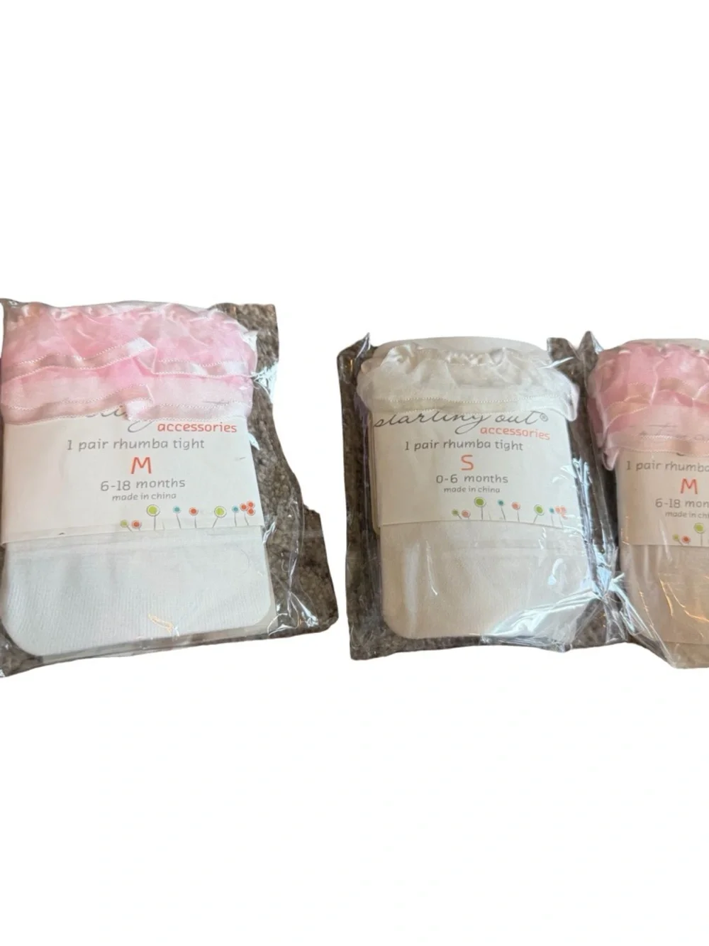 Carters Children's Place Starting Out Eight Pairs Baby Girl Tights OM - 12M New